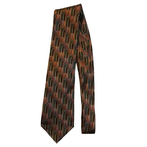 5/$10 Arrow Geometric Silk Tie 58" Orange Gray NWOT - Picture 1 of 6